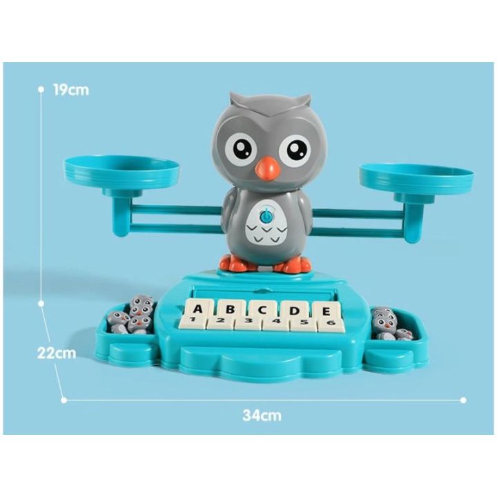 Gra Nauka Liczenia Oraz Angielskiego Fiszki - Równoważnia Waga Szalkowa Sówka Sowa - Owl Balance