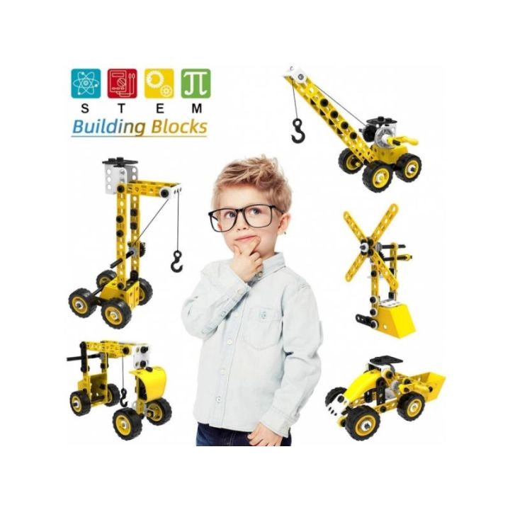 Klocki Konstrukcyjne, Maszyny, Pojazdy Budowlane, Auto, Samochód Do Rozkręcania I Skręcania 8w1