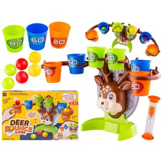 Gra Zręcznościowa Rzucanie Piłeczką Piłką Do Kosza Do Celu, Jelonek + Akcesoria,  Deer Bounce Game