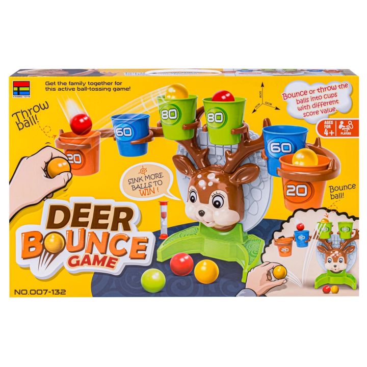 Gra Zręcznościowa Rzucanie Piłeczką Piłką Do Kosza Do Celu, Jelonek + Akcesoria,  Deer Bounce Game