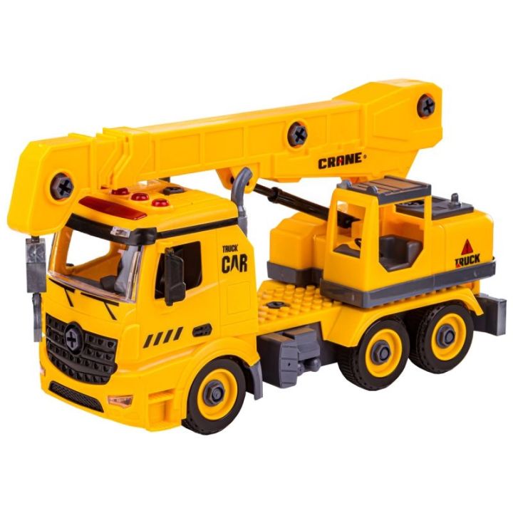 Ciężarówka 3w1, Samochód Ciężarowy Do Rozkręcania, Betoniarka, Koparka, Dźwig Z Hakiem