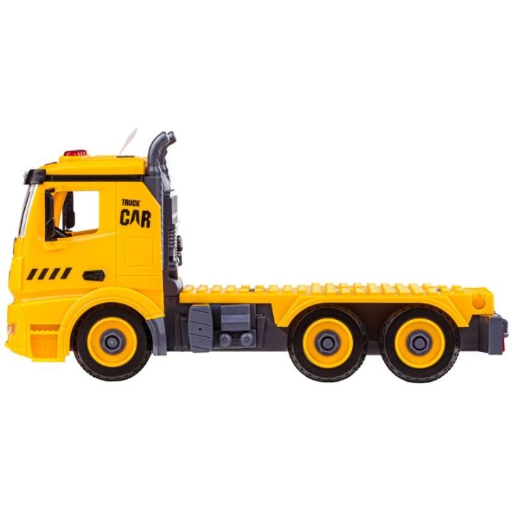 Ciężarówka 3w1, Samochód Ciężarowy Do Rozkręcania, Betoniarka, Koparka, Dźwig Z Hakiem