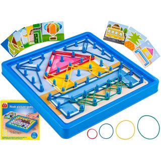 Edukacyjna Gra Zręcznościowa Układanka Kolorowe Gumki Sznurek Hook Picture Game Karty