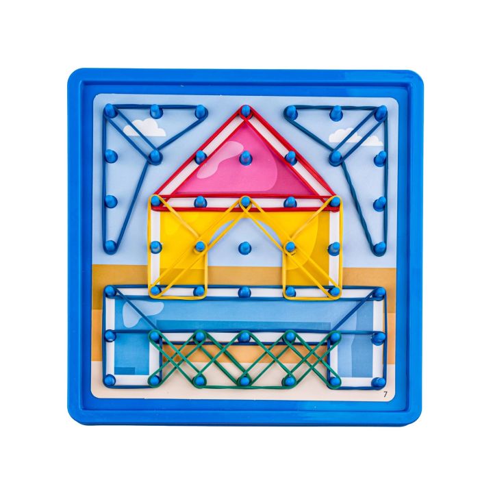 Edukacyjna Gra Zręcznościowa Układanka Kolorowe Gumki Sznurek Hook Picture Game Karty