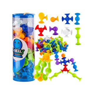 Klocki Konstrukcyjne, Kolorowe DUŻE XXL Przyssawki, Wesołe Buźki 50 Sztuk