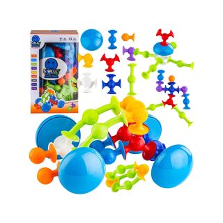 Klocki Konstrukcyjne, Kolorowe DUŻE XXL Przyssawki, Wesołe Buźki 76 Sztuk