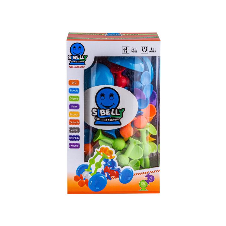 Klocki Konstrukcyjne, Kolorowe DUŻE XXL Przyssawki, Wesołe Buźki 76 Sztuk