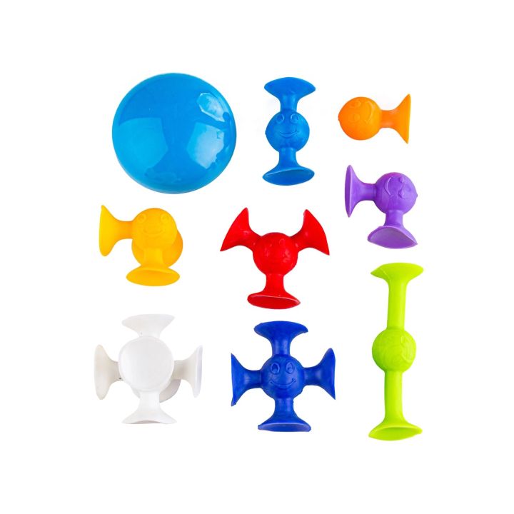 Klocki Konstrukcyjne, Kolorowe DUŻE XXL Przyssawki, Wesołe Buźki 76 Sztuk