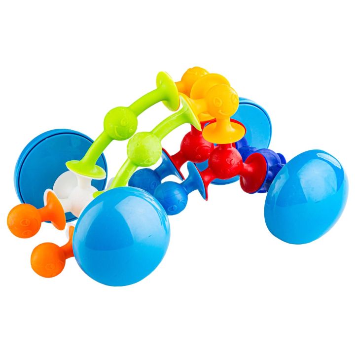 Klocki Konstrukcyjne, Kolorowe DUŻE XXL Przyssawki, Wesołe Buźki 76 Sztuk