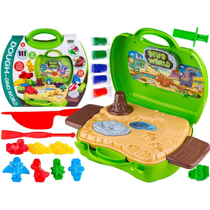 Walizka Z Masą Plastyczną, Ciastolina W Kuferku, Dinozaury