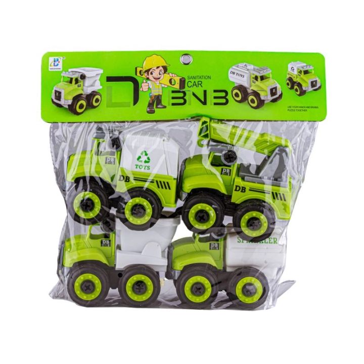 4w1 Ciężarówka, Samochód Ciężarowy, Wywrotka Do Rozkręcania 36 Elementów 4 Pojazdy