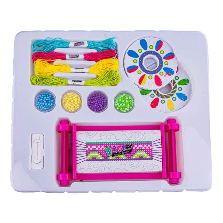 Zestaw Do Tworzenia Biżuterii, Bransoletek, Krosno, Koraliki, Nitki + Akcesoria