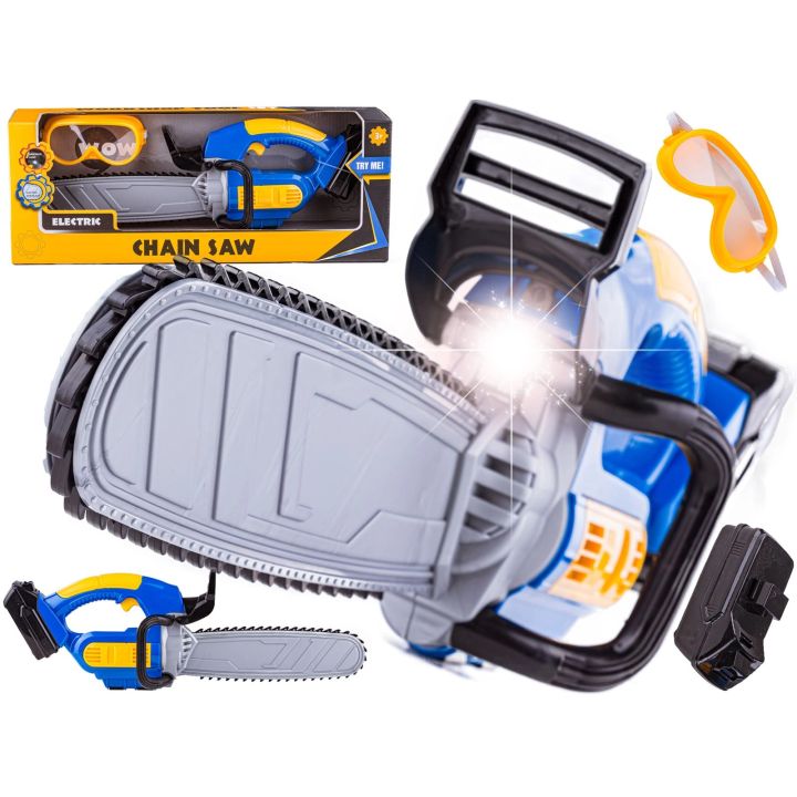 Zabawkowa Piła Łańcuchowa, Motorowa Dla Małego Drwala + Okulary