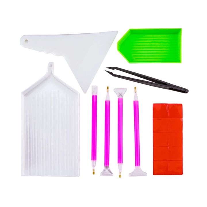 Akcesoria Haft Diamentowy, KOLOROWE ETUI + 30 Pojemników + Akcesoria Zestaw Do Diamond Painting