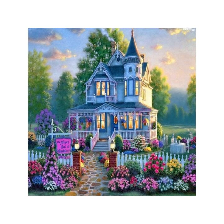 Haft Diamentowy, Obraz, Mozaika Diamentowa Diamond Painting, WILLA Z OGRODEM 30x40cm