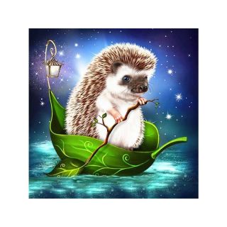 Haft Diamentowy, Obraz, Mozaika Diamentowa Diamond Painting, JEŻYK NA LISTKU 30x30cm