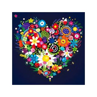 Haft Diamentowy, Obraz, Mozaika Diamentowa Diamond Painting, KWIECISTE SERDUSZKO 30x30cm