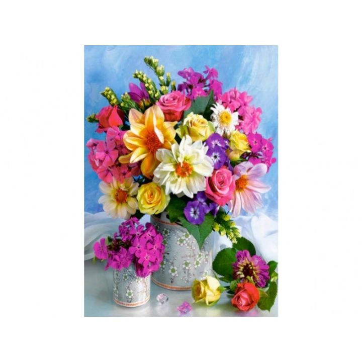 Haft Diamentowy, Obraz, Mozaika Diamentowa Diamond Painting, KOLOROWY BUKIET 30x40cm