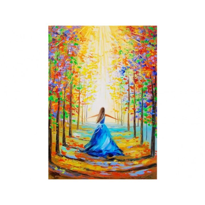 Haft Diamentowy, Obraz, Mozaika Diamentowa Diamond Painting, KWIECISTA ALEJA 30x40cm