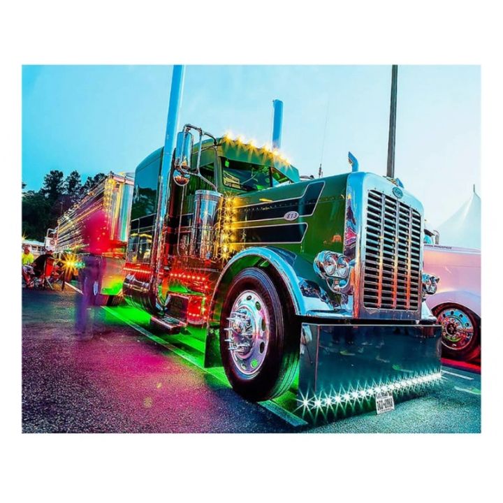 Haft Diamentowy, Obraz, Mozaika Diamentowa Diamond Painting, AMERYKAŃSKA CIĘŻARÓWKA 40x30cm