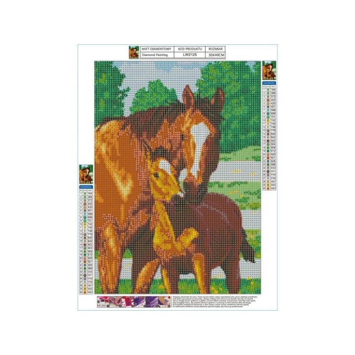 Haft Diamentowy, Obraz, Mozaika Diamentowa Diamond Painting, UROCZY ŹREBAK 30x40cm