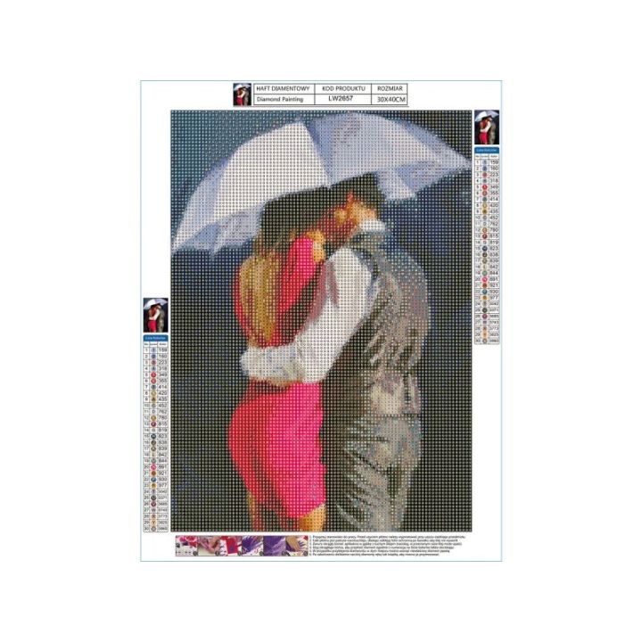 Haft Diamentowy, Obraz, Mozaika Diamentowa Diamond Painting, POD PARASOLEM 30x40cm