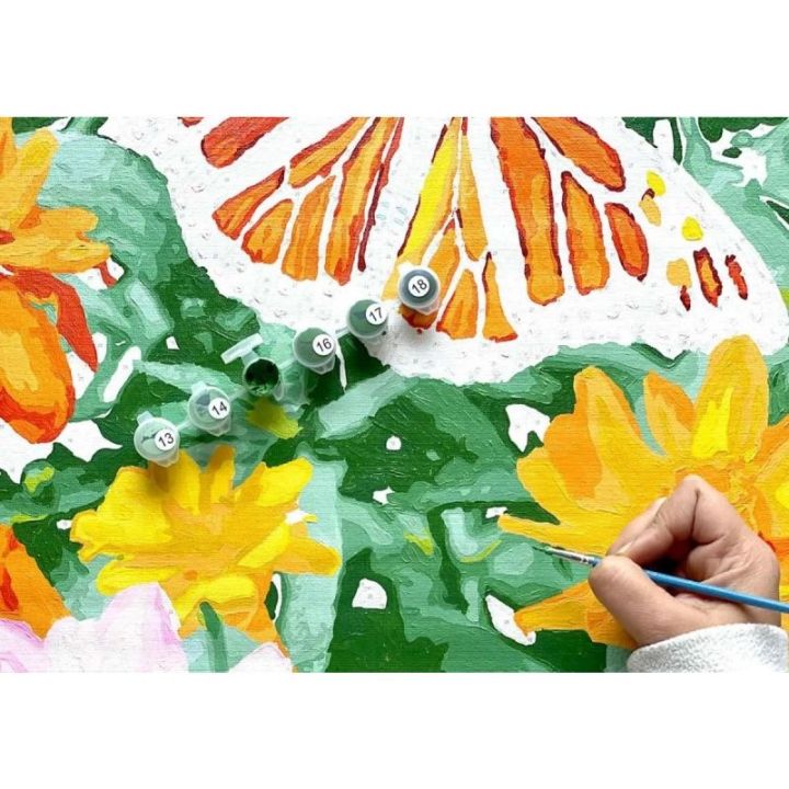 OBRAZ MALOWANIE PO NUMERACH RAMA 40x50cm  DWA GOŁĘBIE