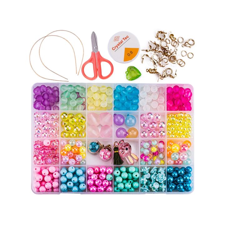 Koraliki Zestaw Do Tworzenia Robienia Bransoletek, Biżuterii, Naszyjników