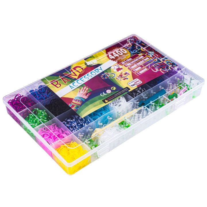 Gumki Zestaw Do Robienia Tworzenia Bransoletek Naszyjników Koraliki 4400 elementów