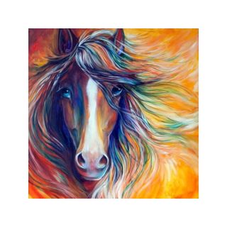 DUŻY Haft Diamentowy, Obraz, Mozaika Diamentowa Diamond Painting, ABSTRAKCYJNY KOŃ 40x40cm