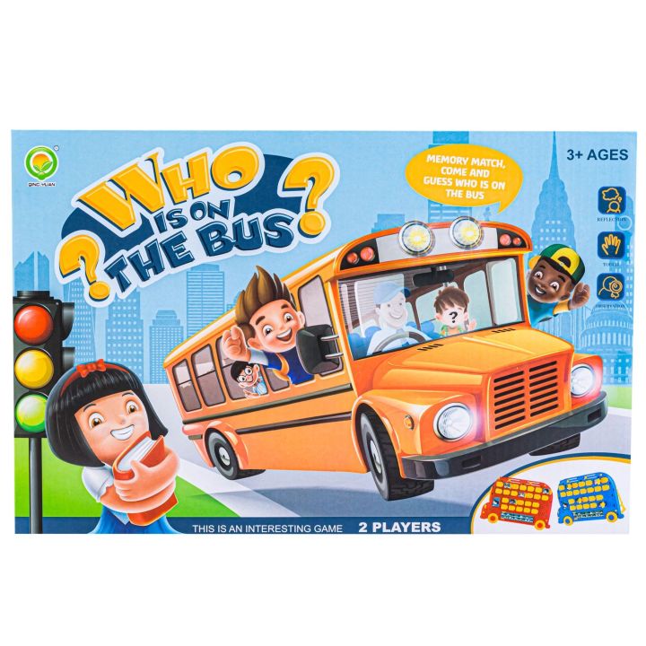Tablica Edukacyjna, Gra Pamięciowa "Zgadnij Kto?" AUTOBUS, Who Is On The Bus?