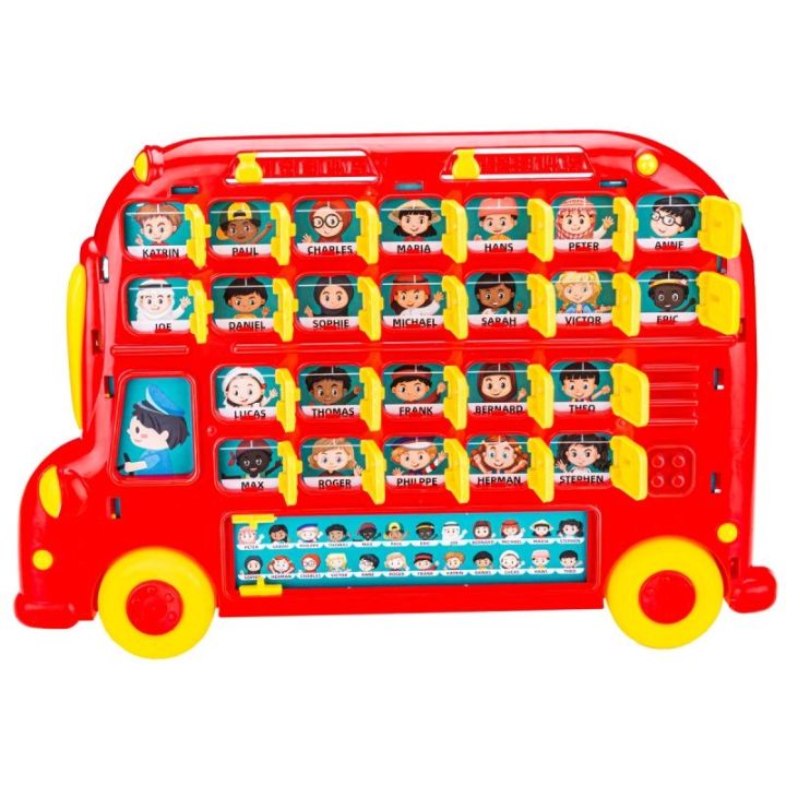 Tablica Edukacyjna, Gra Pamięciowa "Zgadnij Kto?" AUTOBUS, Who Is On The Bus?