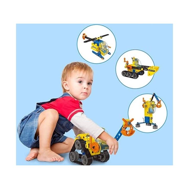 Klocki Konstrukcyjne, Maszyny, Pojazdy Budowlane, Auto, Helikopter, Dźwig, Samochód Do Rozkręcania I Skręcania 6w1