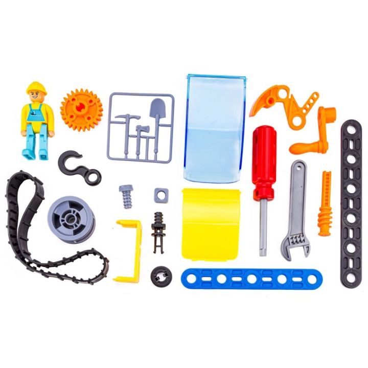 Klocki Konstrukcyjne, Maszyny, Pojazdy Budowlane, Auto, Helikopter, Dźwig, Samochód Do Rozkręcania I Skręcania 6w1