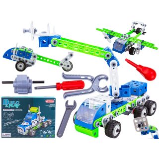 Klocki Konstrukcyjne, Pojazdy Budowlane, Auto, Samochód, Samolot Do Rozkręcania I Skręcania 18w1