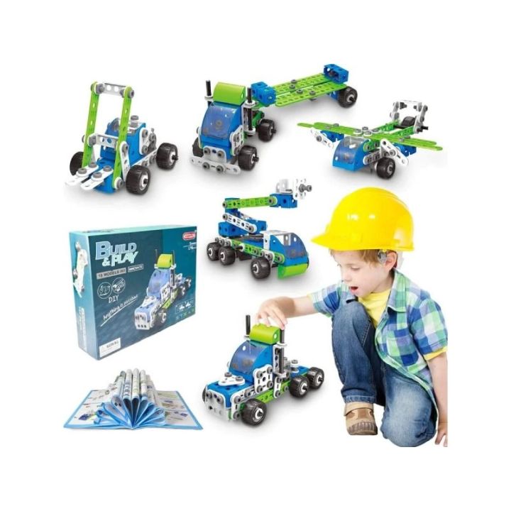 Klocki Konstrukcyjne, Pojazdy Budowlane, Auto, Samochód, Samolot Do Rozkręcania I Skręcania 18w1