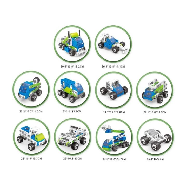 Klocki Konstrukcyjne, Pojazdy Budowlane, Auto, Samochód, Samolot Do Rozkręcania I Skręcania 18w1