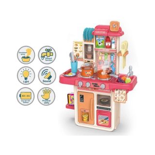 Multifunkcyjna Kuchnia Z Lodówką I Płytą Gazową, RÓŻOWA 42el. Przecena 3