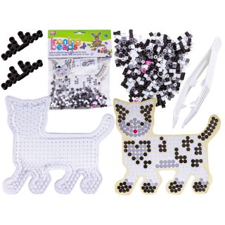 Koraliki do prasowania, Prasowanka, Szablon, Saszetka ŁACIATY KOTEK, PSTROKATY KOT