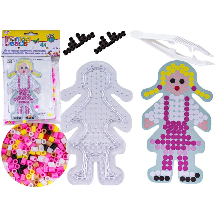 Koraliki do prasowania, Prasowanka, Szablon, Saszetka ZABAWKA, ZŁOTOWSŁOSA LALKA