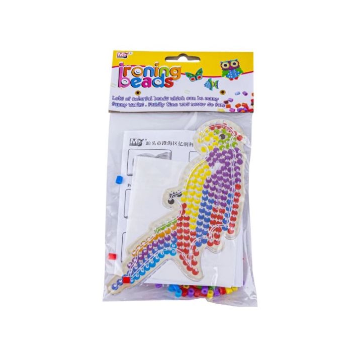 Koraliki do prasowania, Prasowanka, Szablon, Saszetka KOLOROWA PAPUGA, ARA