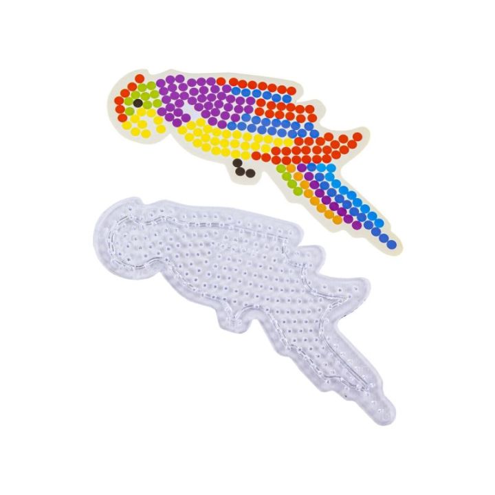 Koraliki do prasowania, Prasowanka, Szablon, Saszetka KOLOROWA PAPUGA, ARA