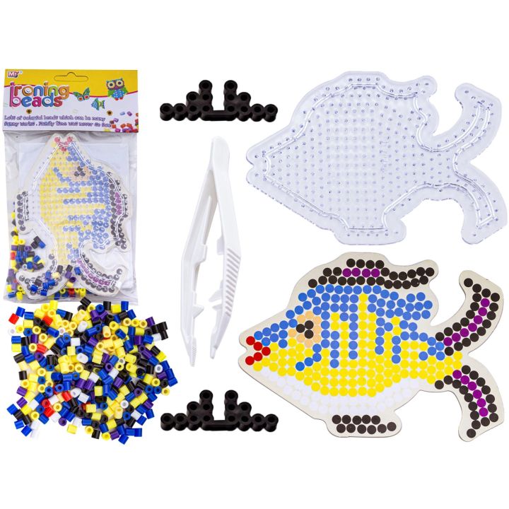 Koraliki do prasowania, Prasowanka, Szablon, Saszetka KOLOROWA RYBKA, RYBA MORSKA