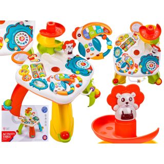 Edukacyjny Interaktywny Stolik Dla Dzieci, Zjeżdżalnia, Grzechotka, Melodie, Piłki