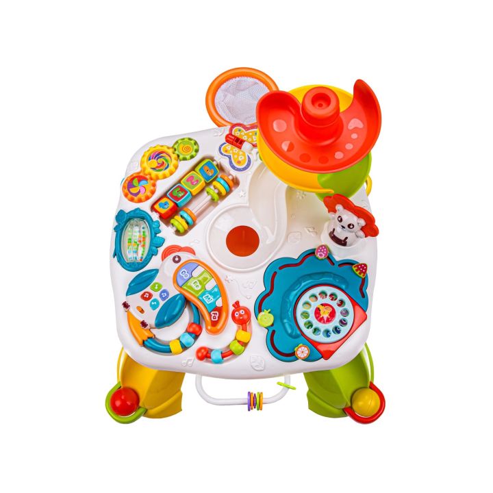 Edukacyjny Interaktywny Stolik Dla Dzieci, Zjeżdżalnia, Grzechotka, Melodie, Piłki