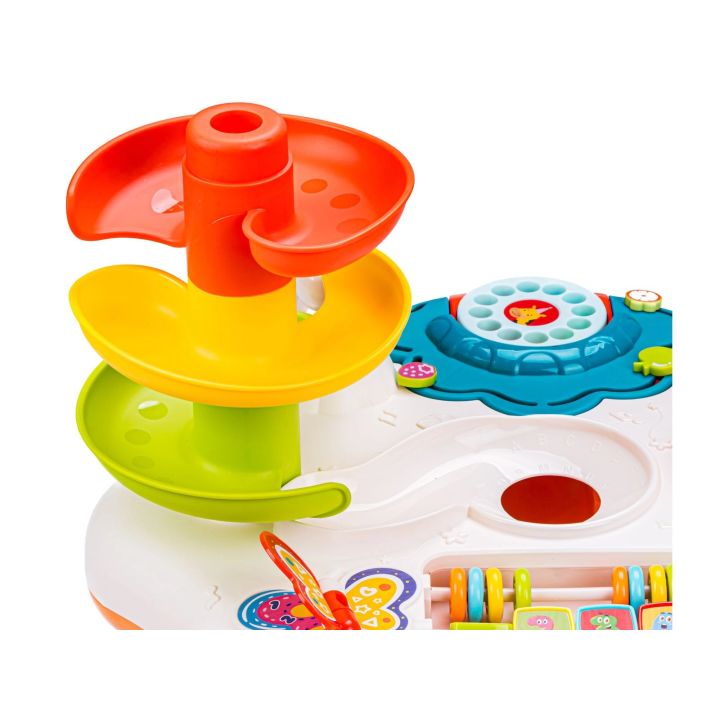 Edukacyjny Interaktywny Stolik Dla Dzieci, Zjeżdżalnia, Grzechotka, Melodie, Piłki