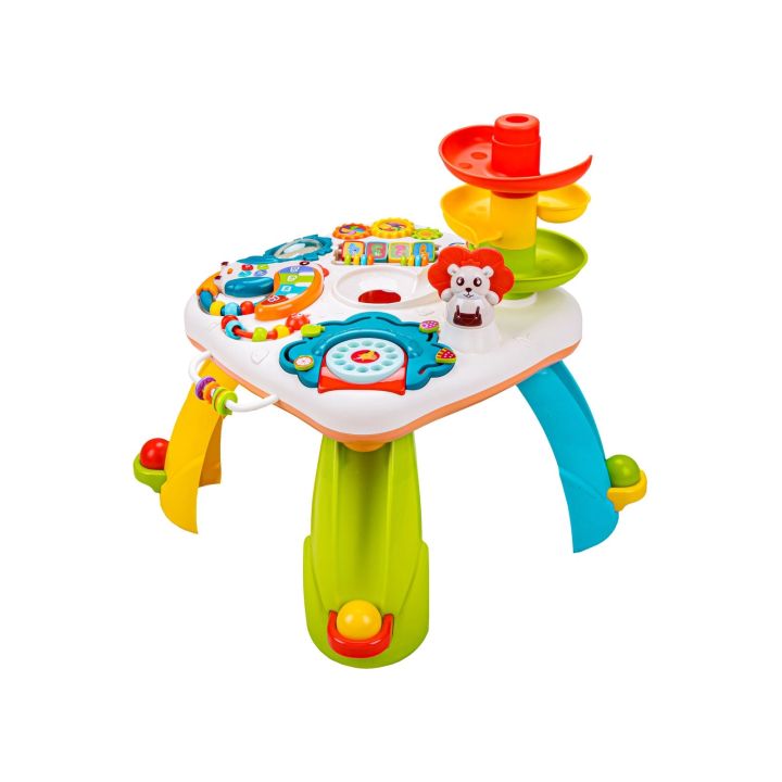 Edukacyjny Interaktywny Stolik Dla Dzieci, Zjeżdżalnia, Grzechotka, Melodie, Piłki