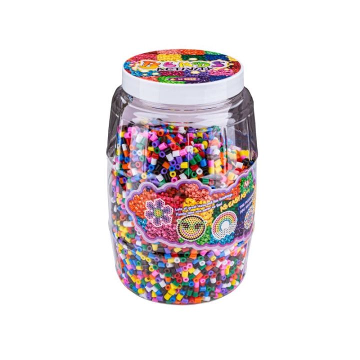 Prasowanka, Koraliki Do Prasowania, Zestaw 9000 Elementów W Butelce, Słoik + 3 Podkładki, Szablony MISIU, LALKA, PAJACYK