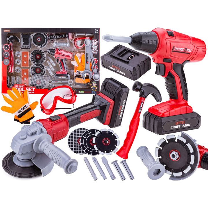 Zestaw Małego Majsterkowicza, Narzędzia, Akcesoria, Wkrętarka, Boszka, Szlifierka