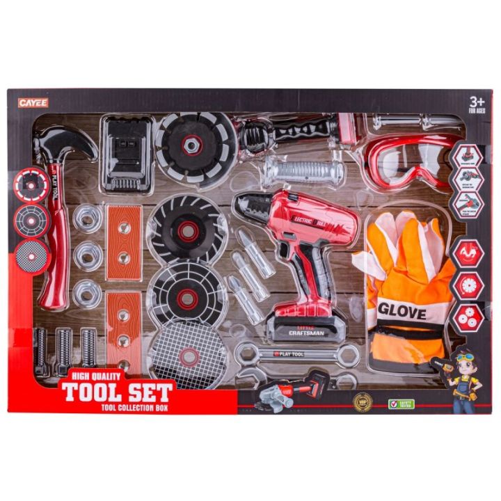 Zestaw Małego Majsterkowicza, Narzędzia, Akcesoria, Wkrętarka, Boszka, Szlifierka